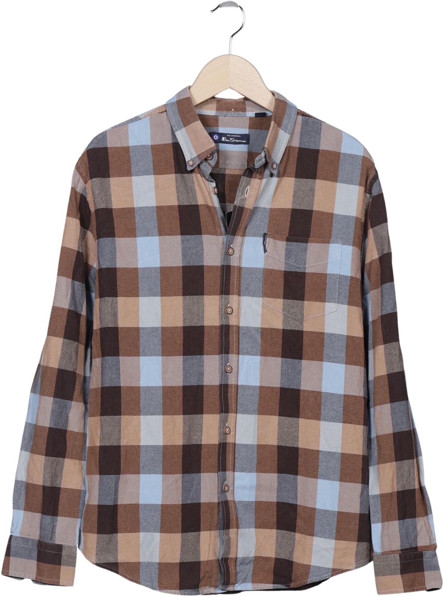 Ben Sherman Herren Hemd, Mehrfarbig, Gr. L, Baumwolle - Second Hand