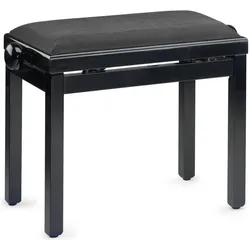 Stagg PB39 BKP VBK - Pianobank, zwart hoogglans, zwart fluwelen zitting - zwart, Tasteninstrument Zubehör, Schwarz