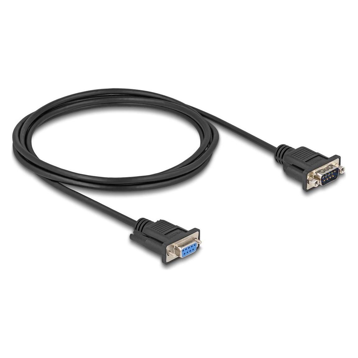 Delock Seriell Kabel RS-232 D-Sub9 Stecker zu Buchse mit sch (2 m) (87834)