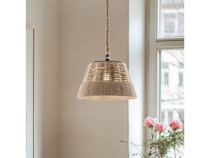 Hängeleuchte Coen ONLI, dimmbar, Holz hell, für Wohn- / Esszimmer, Textil / Stoff / Seide