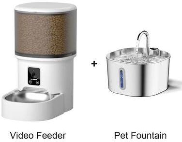 Uplift Picks Smart Automatic Pet Feeder With WiFi App Timed Food Dispenser For Cats Dogs video + Fountain