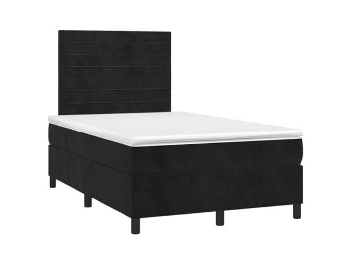PUGYNBK Boxspringbett aus schwarzem Samt, 120 x 190 cm Verstellbares Kopfteil, Taschenfederkernmatratze, mittelharte Unterstützung, Lattenrost