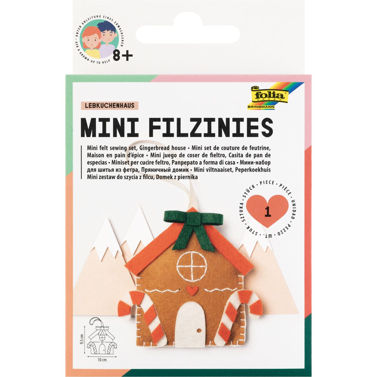 folia Nähset Mini Filzinies LEBKUCHENHAUS braun