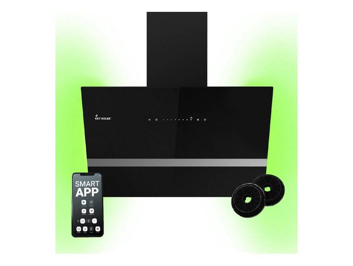 KKT KOLBE Wandhaube Dunstabzugshaube 60cm EASY6005SM RGBW Ambientebeleuchtung Abzugshaube / Abluft / 60cm / Schwarz / Glas / LED / WiFi-App