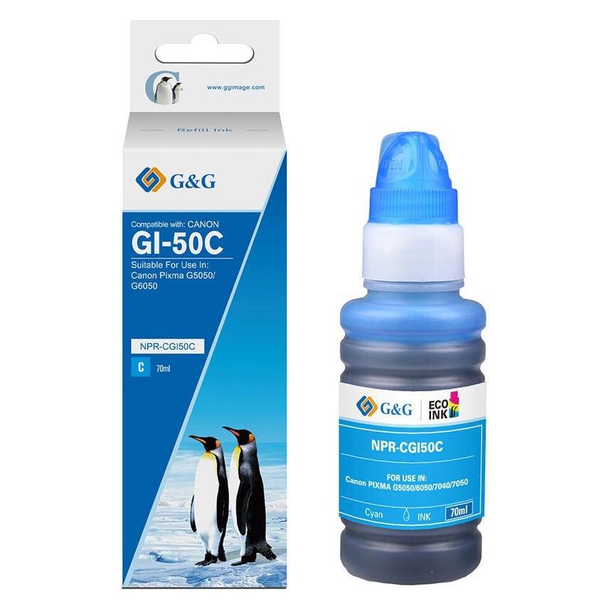 G&G Nachfüllpatrone Canon GI-50 C/3403C001 Cyan (70 ml) (C) (19383)