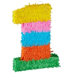 Relaxdays Pinata Geburtstag Zahl Gelb,Grün,Rosa