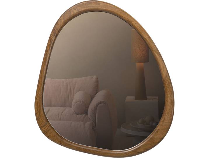 Wandspiegel WOOOD Leif spiegel , braun (natur), B:44cm H:2cm T:2cm, Glas, MDF, Spiegel, Wandspiegel, Leif-Spiegel von WOOOD bietet Stil, MDF-Rahmen und verspieltes Design