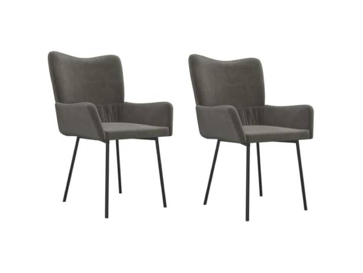 Tmriohed 2er Set Esszimmerstühle Polsterstuhl Samt Dunkelgrau Moderne Küchenstühle mit Armlehne & Schaumstoff-Polsterung. Ideal für Esszimmer, Wohnzimmer & Schminktisch.