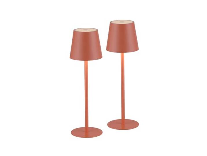 Just Light. LED Tischleuchte 2er SET, Farbe: Lachs, Akku USB, Dimmbar