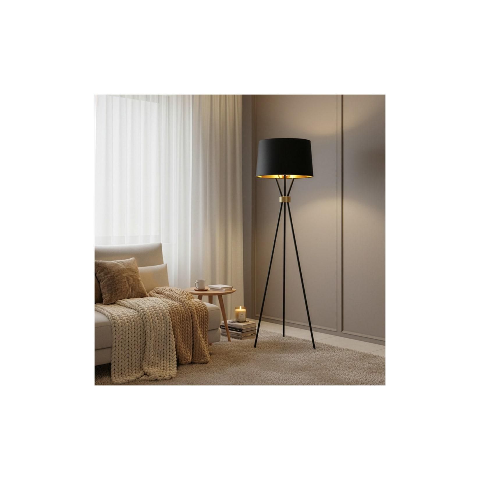 HOME DELUXE Stehlampe LUNA - Schwarz/Gold