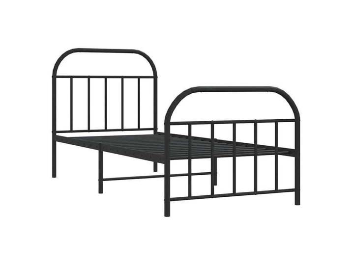 Noir Lit simple:90x190 cm - Cadre robust - Pour sommeil - Cadre de lit métal - avec pied de lit noir 90x190 cm 5928012829