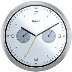 Mebus Quarz-Wanduhr mit Hygro- und Thermometer16102 Ø 26,5 cm, 26.5 cm