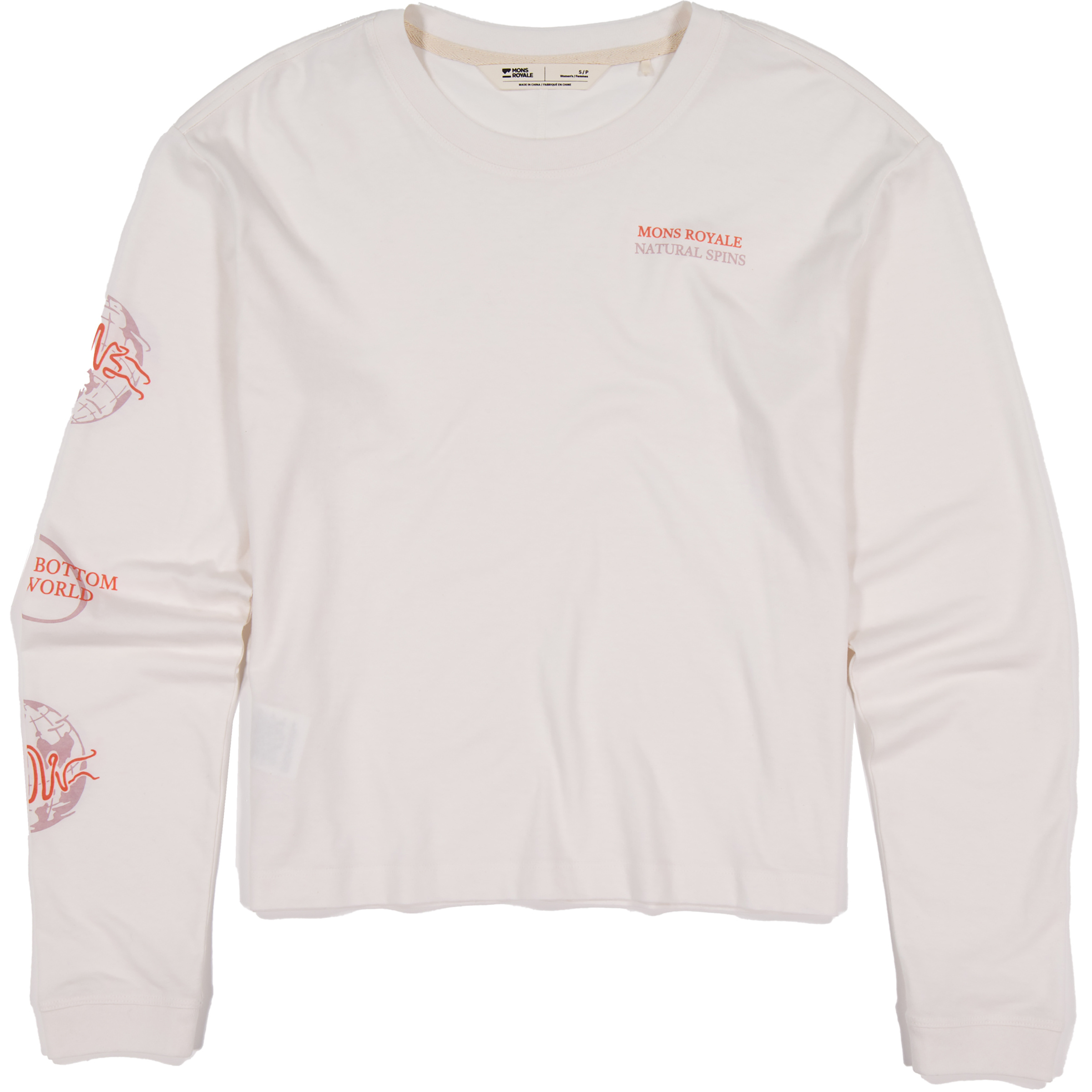 Mons Royale Yonder Merino Organic Cotton Damen Longsleeves Merino weiss Größe XS Lifestyle Widerstandsfähig Merinowolle
