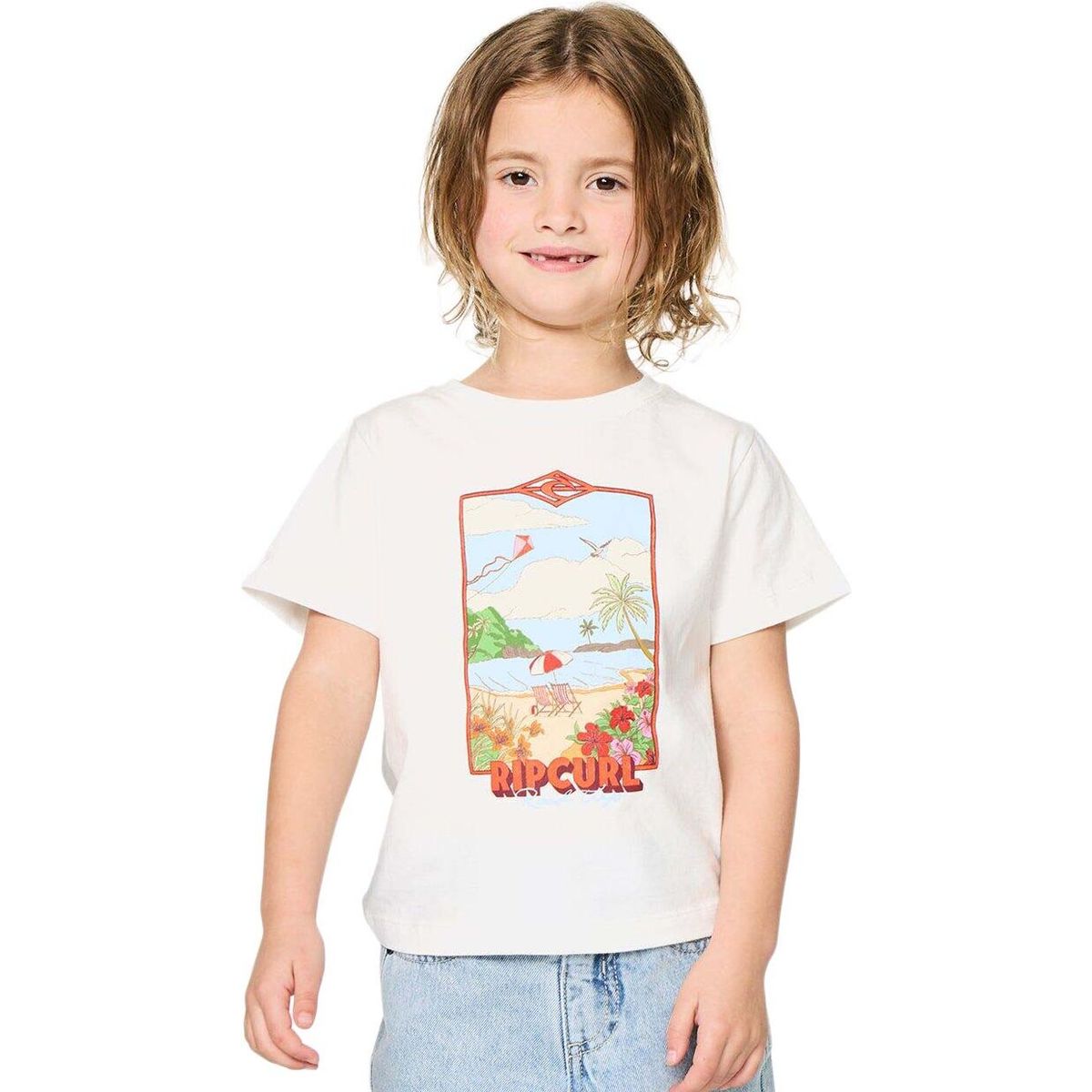RipCurl Surf Vista Tee - Girl bone (3021) 5-6 059JTE-3021-5-6