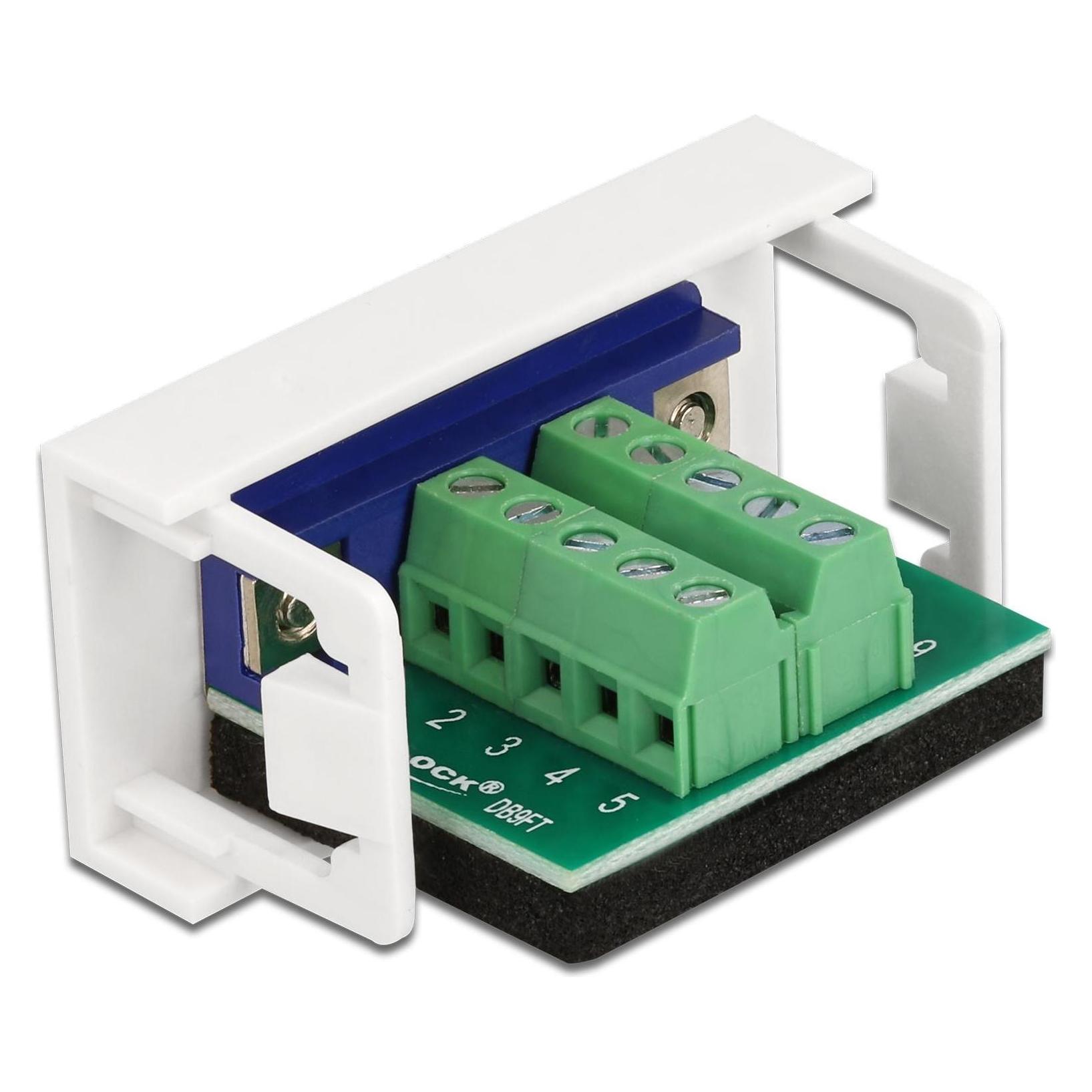 Delock Easy 45 Modul D-Sub 9 Pin Buchse zu 10 Pin Terminalblock 22,5 x 45 mm (81350)
