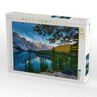 CALVENDO Puzzle Das beeindruckende Panorama über den Moraine Lake zeigt die ganze Schönheit der kanadischen Rocky Mountains. | 1000 Teile Lege-Größe