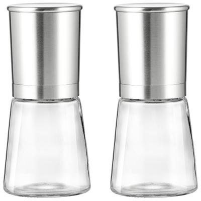 Gewürzmühle RITZENHOFF & BREKER "Basic", silber (silberfarben), H:14cm Ø:6,5cm, Küchenmühlen, Keramik-Mahlwerk mit Einstellrad