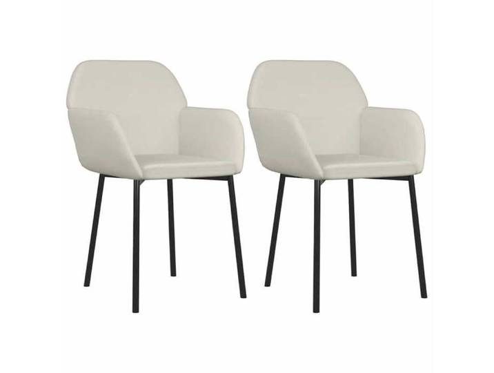 SALE 2026 Chaises à manger - lot de 2 - Chaises de Salon - Crème Velours 54x59x76cm 11.25 Kg 2520376