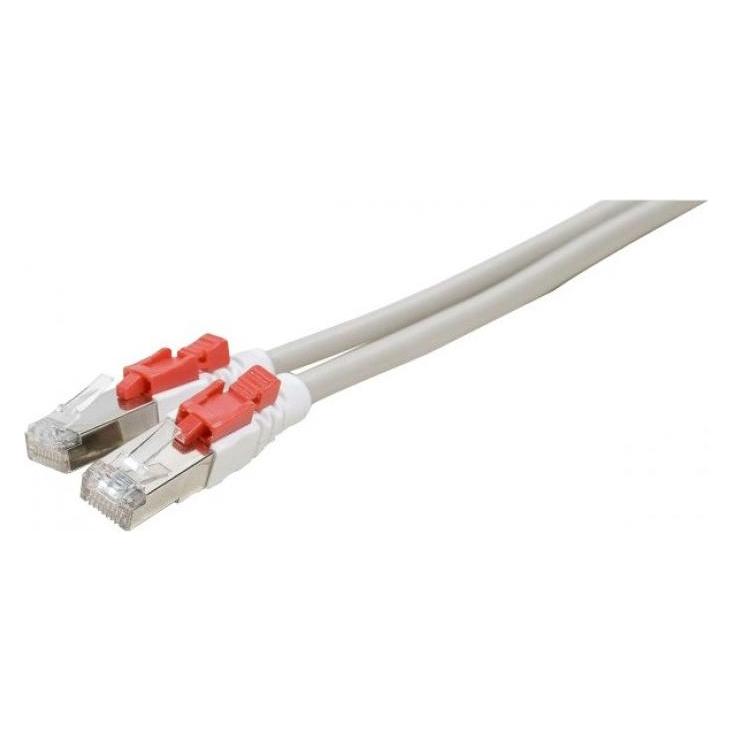 Exertis Connect Patchkabel S/FTP, PiMF, Cat.6a, verriegelbar, grau, 0,5 m Patchkabel mit verriegelbarer Rastnase (S/FTP, CAT6a, 0.50 m) (848944)