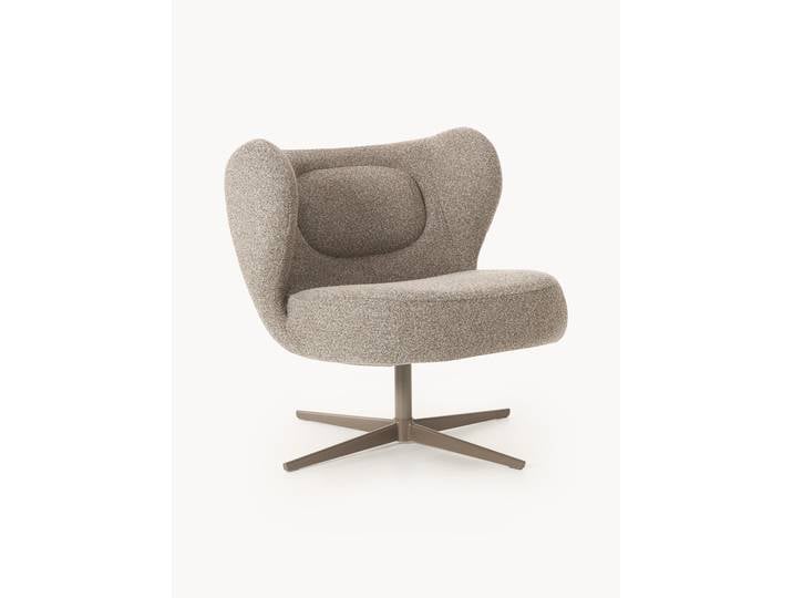 Fauteuil lounge pivotant en bouclette Marlon