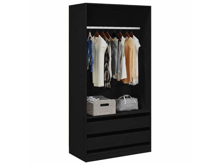 En Promotion Armoire de chambre Moderne - ABOTT@ Cabinet vêtements/Garde-robe - Noir 100x50x200cm Bois d'ingénierie 373116
