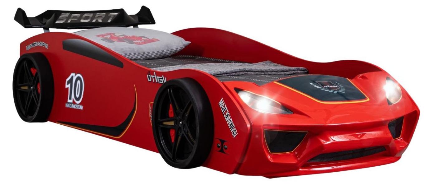 Autobett TURBO V2 Kinderbett im Rennwagen-Design mit Lattenrost Farbe Rot