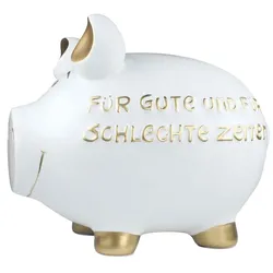 Spardose Für gute & schlechte Zeiten Keramik Weiß