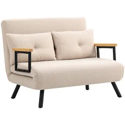 SCHLAFSOFA Stahl Polyester Beige