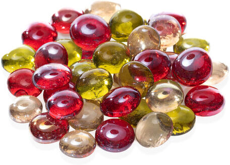 Glas-Nuggets-Mix, rot-gelb-rosé, 15–20 mm, 200 g