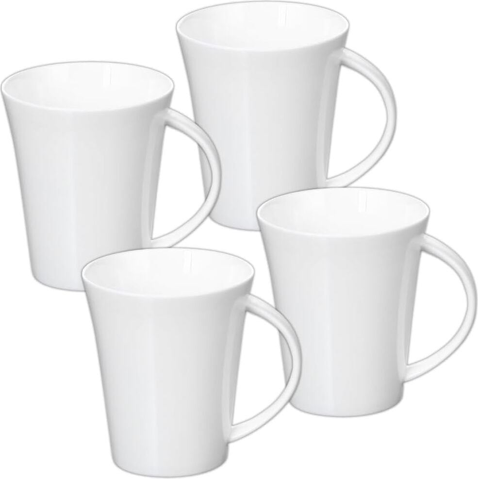 Wilmax England mug, set van 4, wit, porselein