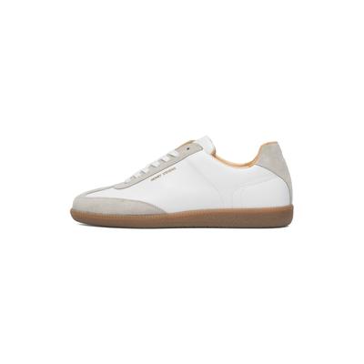 Sneaker HENRY STEVENS "Travis TIS Herrensneaker", Herren, Gr. 44, weiß, Leder und Velours, Schuhe Sneaker, Halbschuh Leder handgefertigt, sportlicher Freizeitschuh Herren