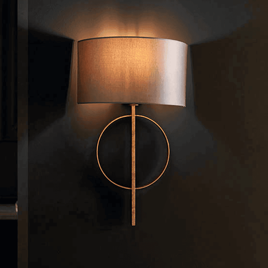 Astella Gold Leaf Wall Light with Mink Shade