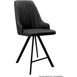 THEKENSTUHL (4er-Set) Demeter 52x108x60 Schwarz/Anthrazit