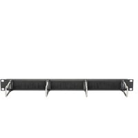 Kabelrangierpanel mit Stahlbügeln und Bürstenleiste für 483 mm (19")-Schränke, Kabelführung schwarz, 1 HE