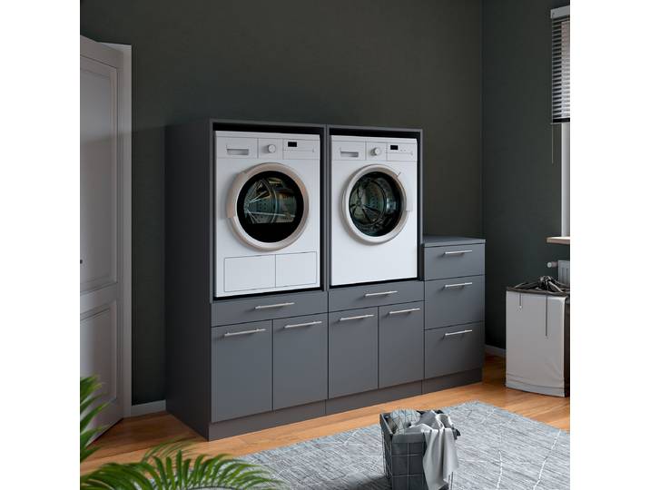 Set de buanderie J 186 x 162cm Gris/Anthracite