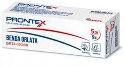 SAFETY SpA Prontex Benda Orlata 20 Fili 5mx5cm - Benda di Garza di Cotone per Uso Medico