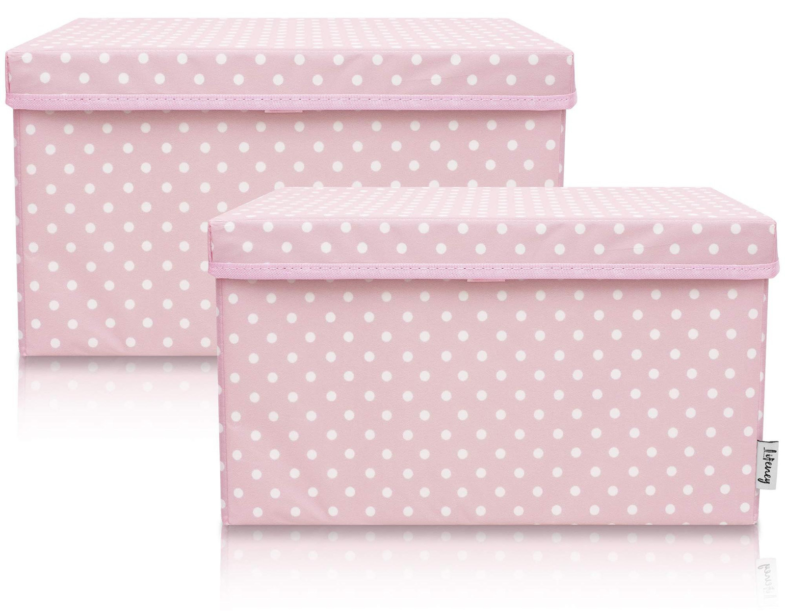 Dripio Opbergboxen set van 2, textiel, stapelbaar, roze