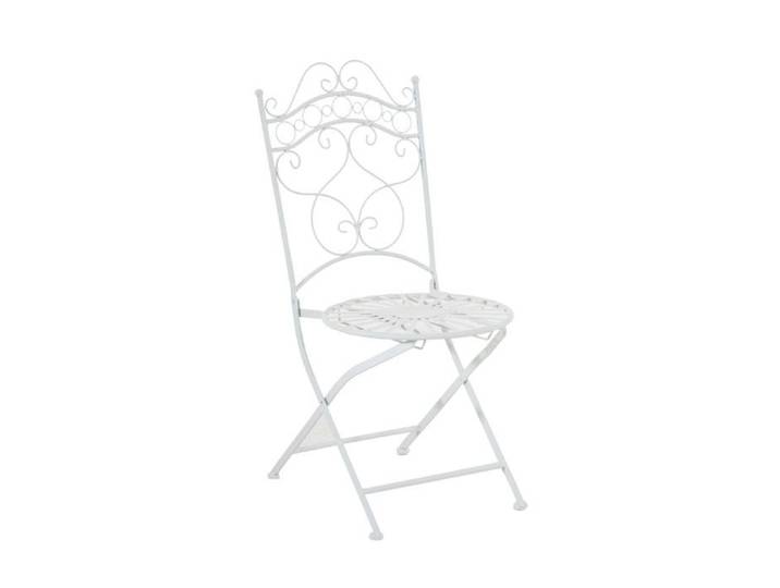 Chaise de jardin terrasse balcon design rustique en fer forge blanc 10_0003006