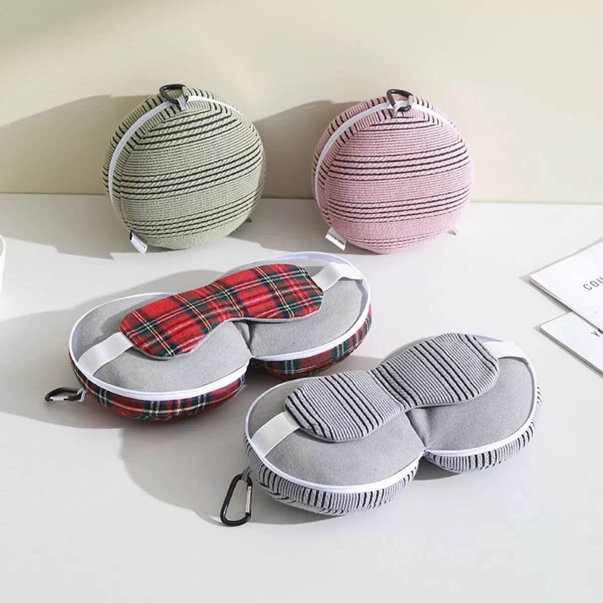 INF 2-in-1 U-förmiges Nackenkissen & Schlafmaske – Ideal für Reisen & Nickerchen