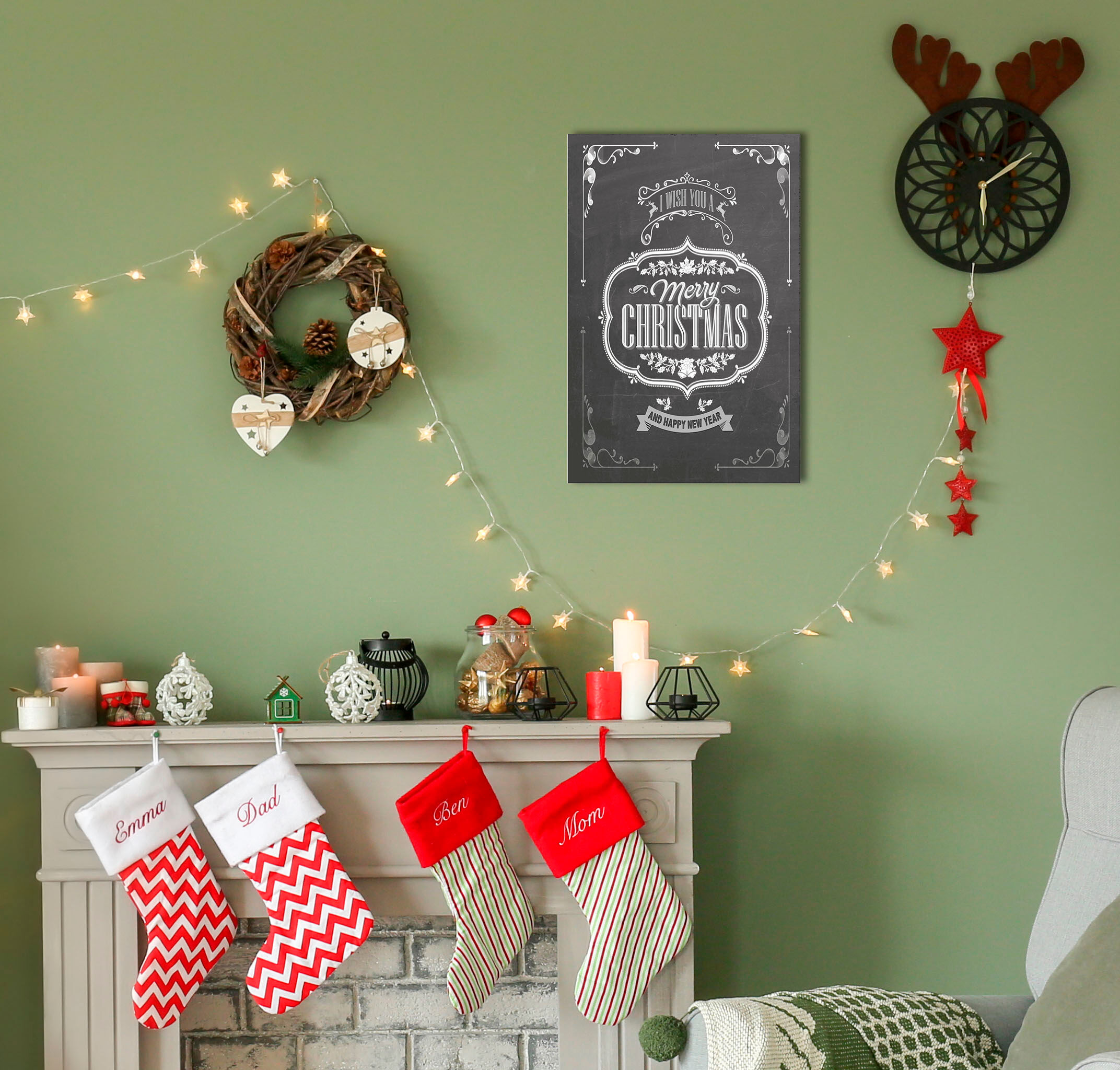 Metallbild QUEENCE "Wish you a Merry Christmas", weiss (farbe bild(er): weiß), B:20cm H:30cm, Metall, Stahl, Bilder, Metallbild, Stahlschilder farbe bild(er): weiß B/H/T: 20cm x 30cm, Metallbild Schriftzug Schriftzüge Sprüche Sprüche & Texte Weihnachten H
