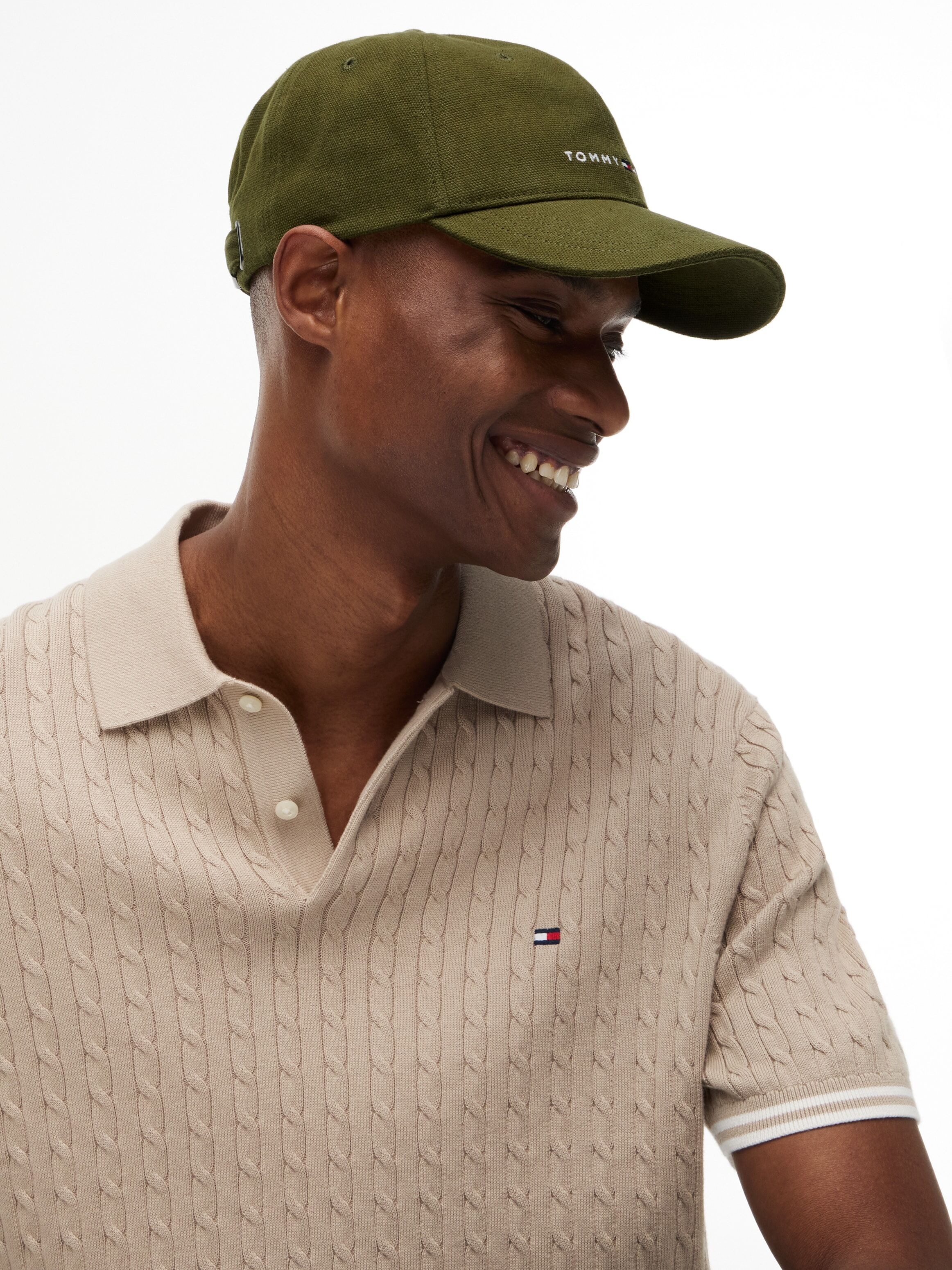 Baseball Cap TOMMY HILFIGER "TH FOUNDATION SOFT 6 PANEL", Herren, grün (olivewood), Baumwolle, Caps Baseball Cap olivewood Einheitsgröße