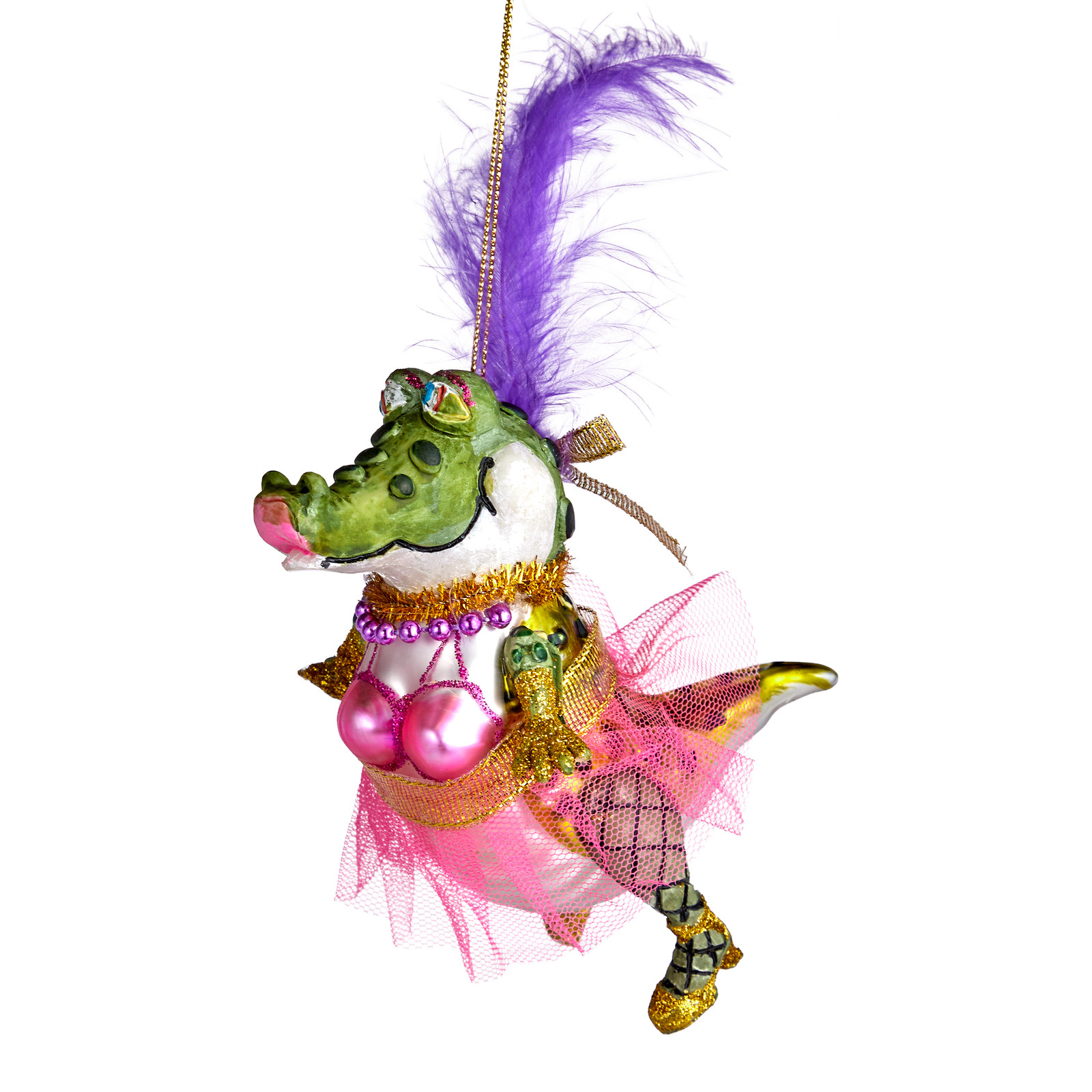 home24 Kersthanger Go-Go Girl Kroko Groen/Meerdere Kleuren B: 8 cm, D: 12 cm, H: 10 cm