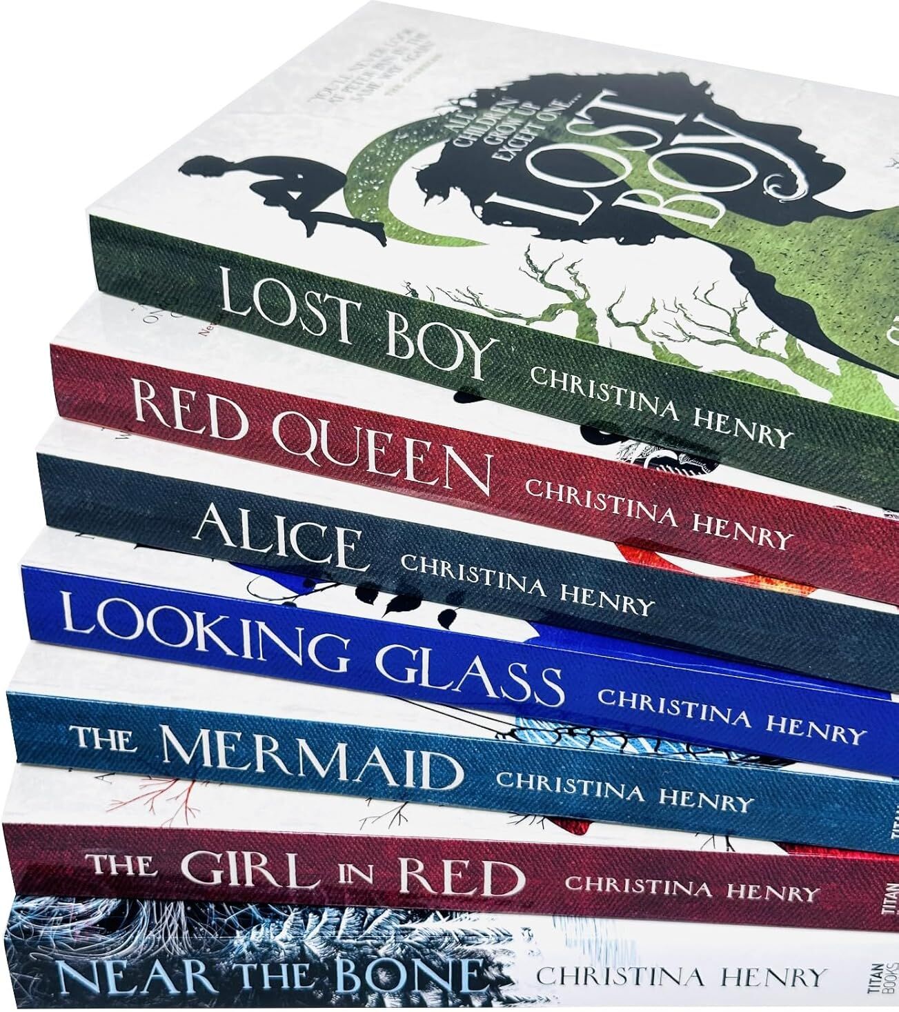 Titan Christina Henry 7 Books Collection Set - Alice, Red Queen, Looking Glass, Lost Boy, The Mermaid, The Girl in Red, Near the Bone - Dark Fantasy Paperback Fiction