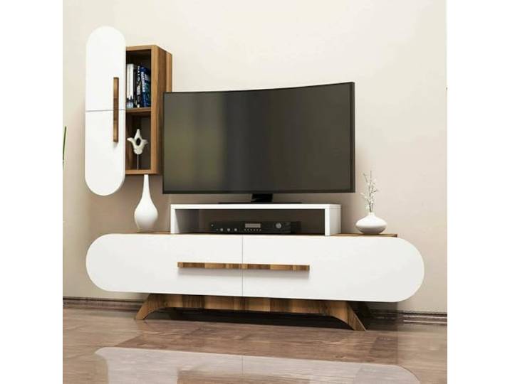 Dmora Wohnwand Segin 145x36,8x49,8h cm Braun 10 Regale