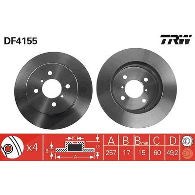 Trw Bremsscheibe [Hersteller-Nr. DF4155] für Suzuki