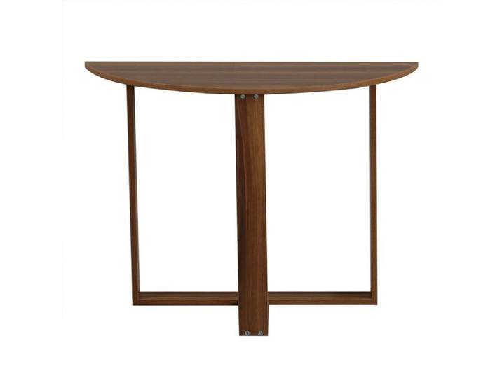 Toilinux - Table console 2-en-1 forme demi-lune MARBELLE - Marron