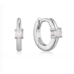 ANIA HAIE - HOOP EARRINGS - KYOTO OPAL CABOCHON HUGGIE - silber