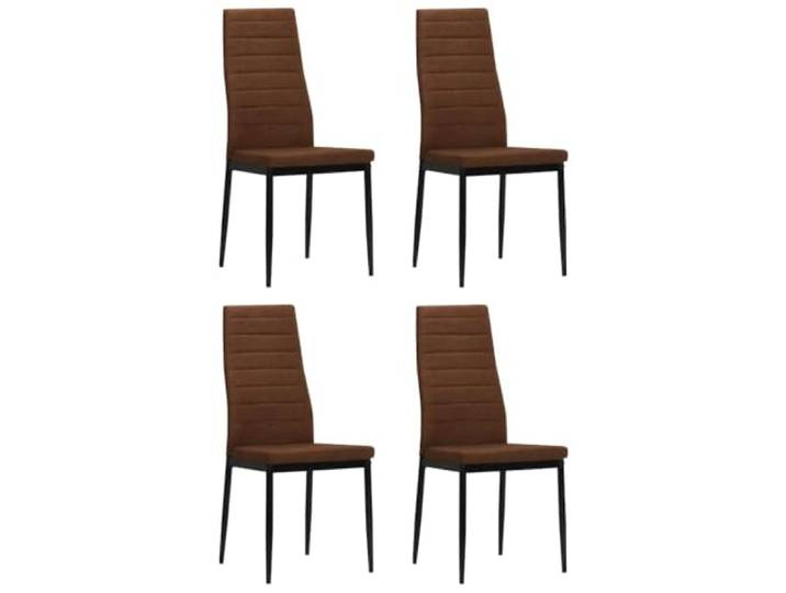 HGPOTUY Esszimmerstühle 4 STK. Braun Polyester Stahlrahmen, Dick Polsterung, Ergonomisch, Belastbar bis 110 kg, Einfache Montage
