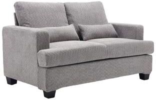 HOMEFUN Velvet Upholstered Removable back Cushion Loveseat with 2pcs waist pillow