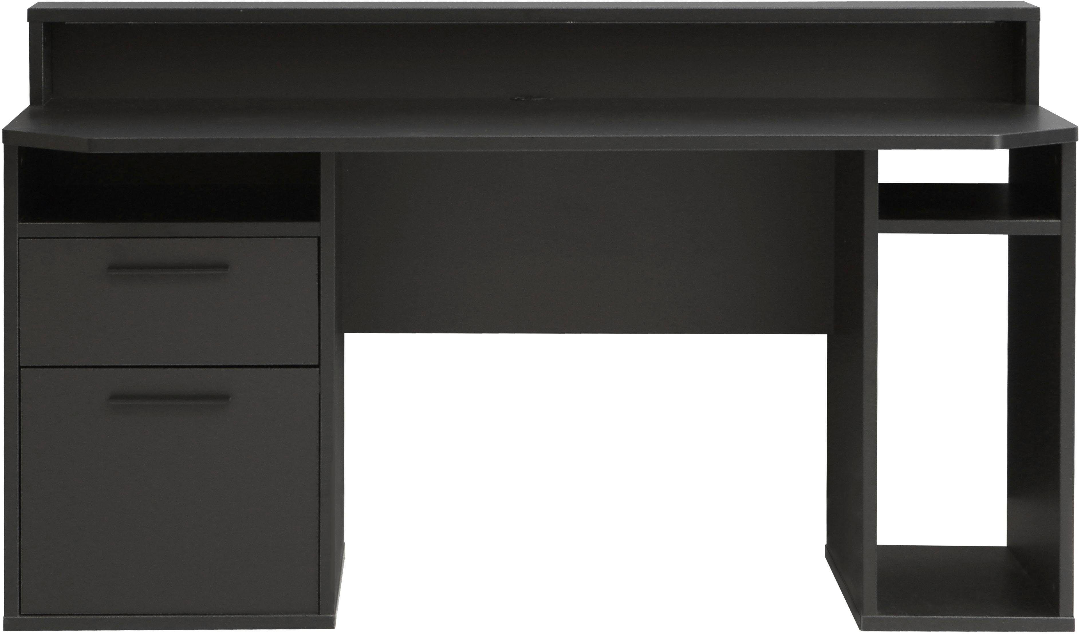 Gamingtisch FORTE "Tezaur", schwarz, B:160cm H:91cm T:72cm, Tische, Gamingtisch, wahlweise mit RGB-Beleuchtung